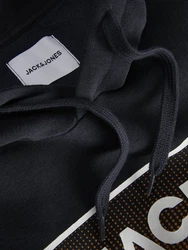 Jack & Jones Kapuzensweatshirt JJSTEEL SWEAT HOOD Hellblau/Schwarz/Dunkelblau