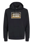 Jack & Jones Kapuzensweatshirt JJSTEEL SWEAT HOOD Hellblau/Schwarz/Dunkelblau