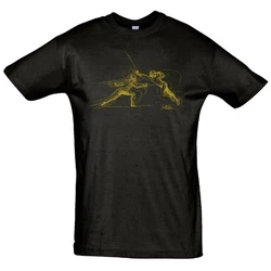 ARTOS T-Shirt Fechtmotiv Herren Braun/Dunkelgrün/Gold/Khaki/Gelb