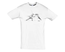 ARTOS T-Shirt Fechtmotiv Herren Weiß/Silber/Schwarz/Creme