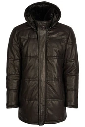 Lederjacke BUFREDERICO mit Stehkragen und Kapuze