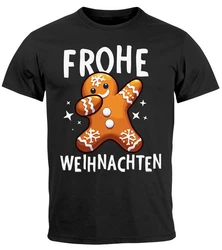 MoonWorks Herren T-Shirt Weihnachten Dabbing Braun/Beige/Schwarz/Orange