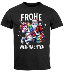 MoonWorks Herren T-Shirt Weihnachten Dabbing Braun/Grau/Schwarz/Weiß