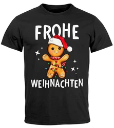 MoonWorks Herren T-Shirt Weihnachten Dabbing Braun/Grau/Schwarz/Rot