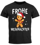 MoonWorks Herren T-Shirt Weihnachten Dabbing Braun/Grau/Schwarz/Rot