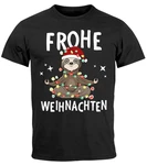 MoonWorks Herren T-Shirt Weihnachten Dabbing Schwarz/Braun/Beige/Grau/Hellblau MoonWorks Herren T-Shirt Weihnachten Dabbing Schwarz/Braun/Beige/Grau/Hellblau