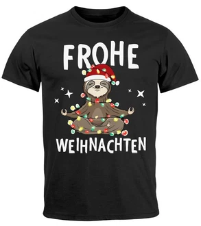 MoonWorks Herren T-Shirt Weihnachten Dabbing Schwarz/Braun/Beige/Grau/Hellblau