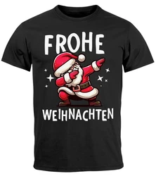 MoonWorks Herren T-Shirt Weihnachten Dabbing Braun/Schwarz/Beige/Grau/Rot