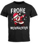 MoonWorks Herren T-Shirt Weihnachten Dabbing Braun/Schwarz/Beige/Grau/Rot MoonWorks Herren T-Shirt Weihnachten Dabbing Braun/Schwarz/Beige/Grau/Rot