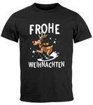 MoonWorks Herren T-Shirt Weihnachten Dabbing Schwarz/Braun/Lila/Grau MoonWorks Herren T-Shirt Weihnachten Dabbing Schwarz/Braun/Lila/Grau