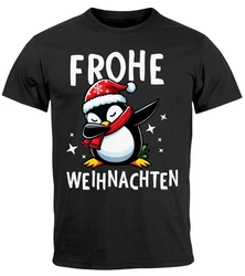 MoonWorks Herren T-Shirt Weihnachten Dabbing Braun/Schwarz/Weiß/Beige/Grau/Orange