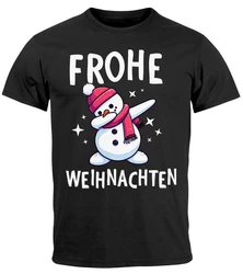 MoonWorks Herren T-Shirt Weihnachten Dabbing Braun/Schwarz/Weiß/Beige