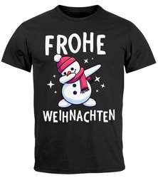 MoonWorks Herren T-Shirt Weihnachten Dabbing Braun/Schwarz/Weiß/Beige