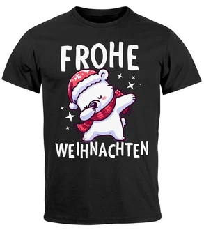 MoonWorks Herren T-Shirt Weihnachten Dabbing