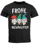 MoonWorks Herren T-Shirt Weihnachten Dabbing Braun/Schwarz/Beige/Weiß/Grau