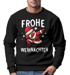 MoonWorks Sweatshirt Herren Frohe Weihnachten Lustig Dabbing Braun/Beige/Schwarz/Weiß/Grau
