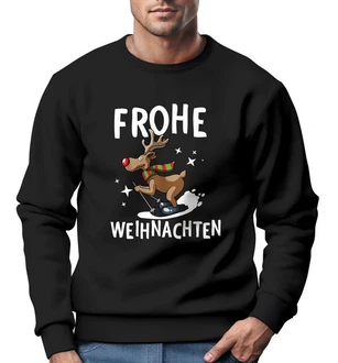MoonWorks Sweatshirt Herren Frohe Weihnachten Lustig Dabbing Schwarz/Braun/Beige/Lila/Grau