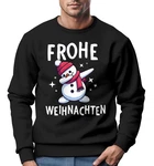 MoonWorks Sweatshirt Herren Frohe Weihnachten Lustig Dabbing Braun/Weiß/Schwarz/Beige