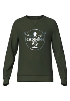 Chiemsee Sweatshirt im Label-Look Dunkelgrün/Grün