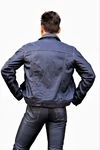 Be Noble Lederjacke Denver Jeansjacken Style Dunkelblau/Blau