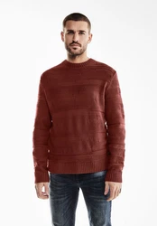 STREET ONE MEN Strickpullover Dunkelrot/Rot/Orange/Braun