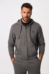 JP1880 Fleecejacke Hoodie-Jacke Fitness Sweat Kapuze Hellgrau/Dunkelgrau/Grau