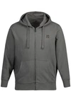 JP1880 Fleecejacke Hoodie-Jacke Fitness Sweat Kapuze Hellgrau/Dunkelgrau/Grau