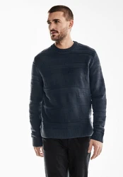 STREET ONE MEN Strickpullover Dunkelblau/Blau