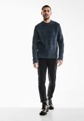 STREET ONE MEN Strickpullover Dunkelblau/Blau