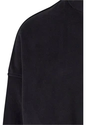 URBAN CLASSICS Rundhalspullover Herren Oversized Polar Fleece Crew Schwarz/Dunkelgrau