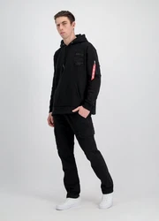 Alpha Industries Patch Hoodie Rot/Rosa/Schwarz