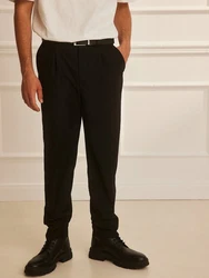 Guido Maria Kretschmer Men Bügelfaltenhose Luke Schwarz/Rot/Braun