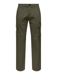 ONLY & SONS Cargohose ONSEDGE-ED CARGO LOOSE PANT Khaki/Dunkelgrün