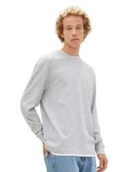 TOM TAILOR Denim 2-in-1 Langarmshirt Grau/Beige/Hellblau/Weiß