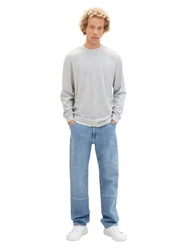 TOM TAILOR Denim 2-in-1 Langarmshirt Grau/Beige/Hellblau/Weiß