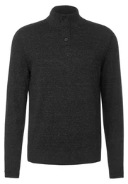 Stehkragenpullover mit Knopfreihe