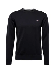 Gant Herren Pullover CLASSIC COTTON C-NECK Schwarz/schwarz (black)