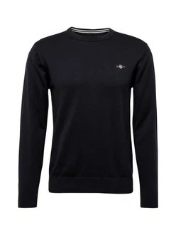 Gant Herren Pullover CLASSIC COTTON C-NECK Schwarz/schwarz (black)