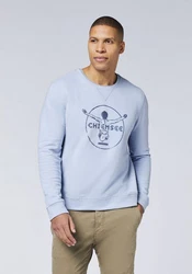 Chiemsee Sweatshirt im Label-Look Hellblau/Blau