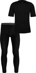 normani Thermounterhemd Herren Merino-Set T-Shirt und Unterhose Schwarz