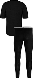 normani Thermounterhemd Herren Merino-Set T-Shirt und Unterhose Schwarz
