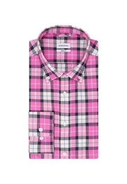 Businesshemd Regular Regular Langarm Button-Down-Kragen Karo