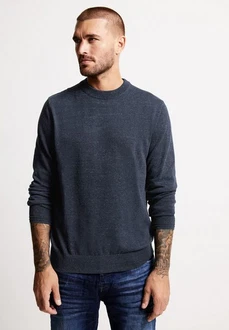 STREET ONE MEN Stehkragenpullover Dunkelblau/Grau