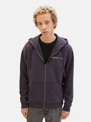 TOM TAILOR Denim Sweatjacke Funktionsjacke Hoodie mit Reißverschluss Lila/Dunkelblau/Schwarz/Dunkelgrau
