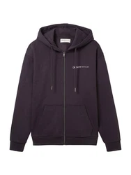 TOM TAILOR Denim Sweatjacke Funktionsjacke Hoodie mit Reißverschluss Lila/Dunkelblau/Schwarz/Dunkelgrau