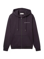 TOM TAILOR Denim Sweatjacke Funktionsjacke Hoodie mit Reißverschluss Lila/Dunkelblau/Schwarz/Dunkelgrau
