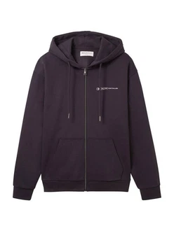TOM TAILOR Denim Sweatjacke Funktionsjacke Hoodie mit Reißverschluss Lila/Dunkelblau/Schwarz/Dunkelgrau