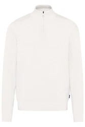 bugatti Troyer Strickpullover Grau/Weiß/Creme/Khaki
