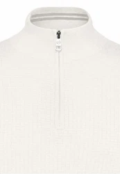 bugatti Troyer Strickpullover Grau/Weiß/Creme/Khaki