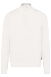 bugatti Troyer Strickpullover Grau/Weiß/Creme/Khaki